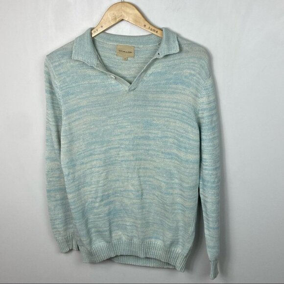 Urban Outfitters Martin Juan Cotton Heathered Teal Green Sweater‎ Size Medium - Picture 5 of 10